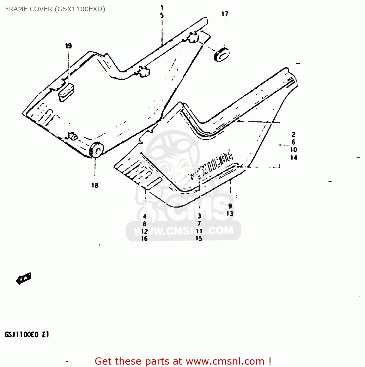FRAME COVER (GSX1100EXD) GSX1100EX 1983 (D) (E02)