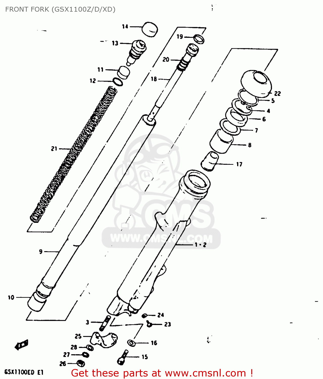 FRONT FORK (GSX1100Z/D/XD) GSX1100EX 1983 (D) (E02)