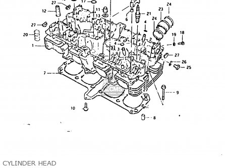 CYLINDER HEAD - GSX1100EX 1983 (D) (E02)