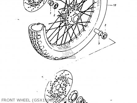 FRONT WHEEL (GSX1100Z/D/XD) - GSX1100EX 1983 (D) (E02)