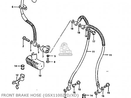 FRONT BRAKE HOSE (GSX1100Z/D/XD) - GSX1100EX 1983 (D) (E02)