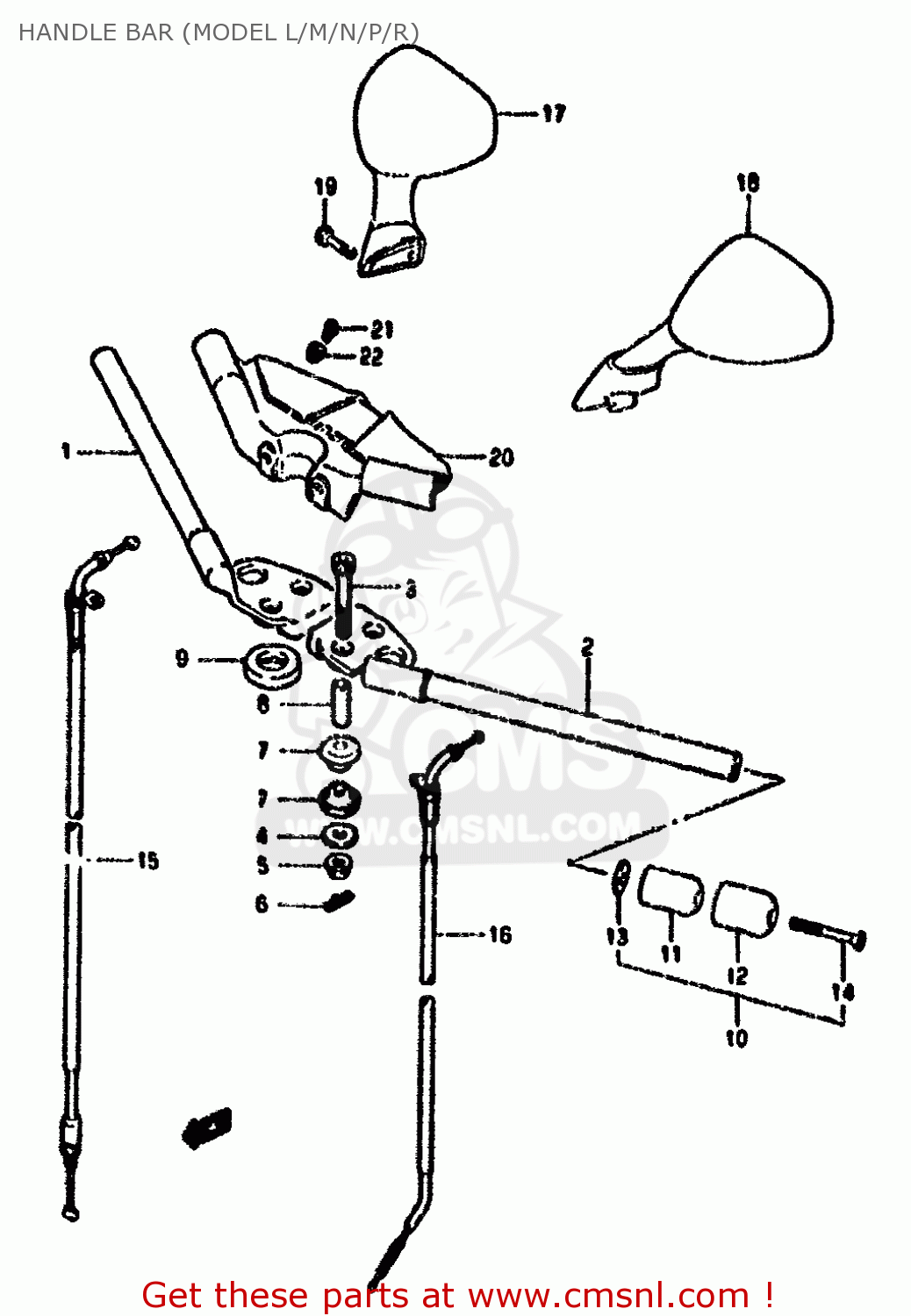 HANDLE BAR (MODEL L/M/N/P/R) GSX1100F 1988 (J) (E01 E18 E75 E76 E78)