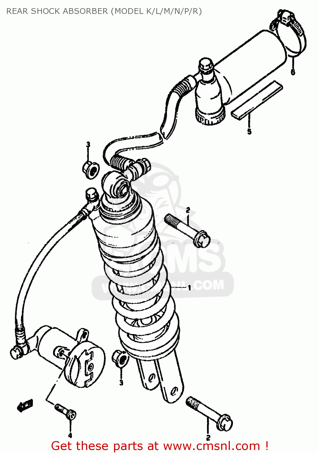 REAR SHOCK ABSORBER (MODEL K/L/M/N/P/R) GSX1100F 1988 (J) (E01 E18 E75 E76 E78)