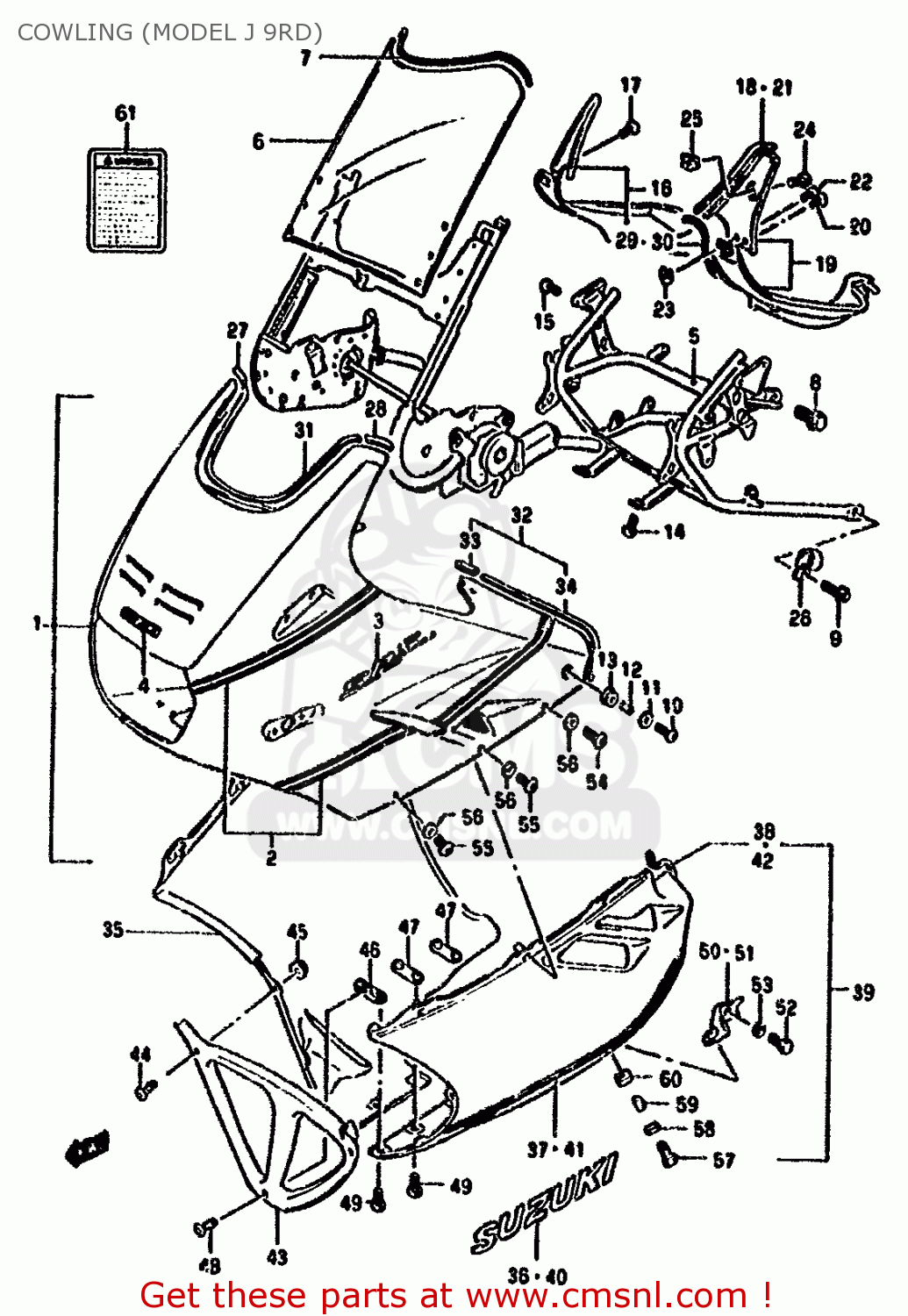 COWLING (MODEL J 9RD) GSX1100F 1988 (J) (E01 E18 E75 E76 E78)