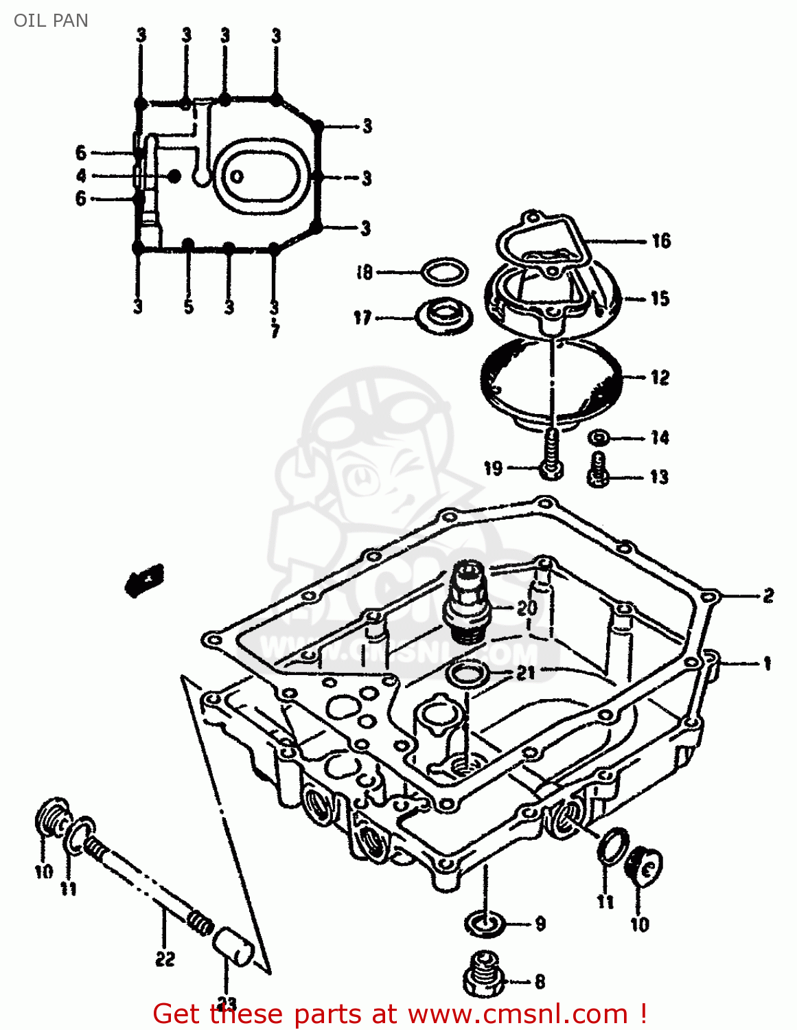 OIL PAN GSX1100F 1988 (J) (E01 E18 E75 E76 E78)