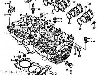 CYLINDER HEAD - GSX1100F 1988 (J) (E01 E18 E75 E76 E78)