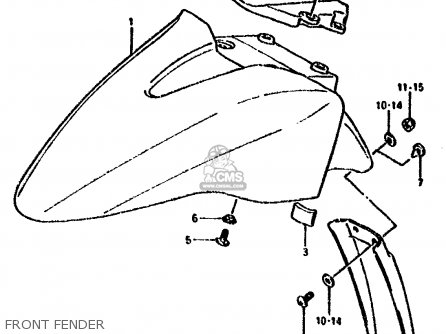 FRONT FENDER - GSX1100F 1988 (J) (E01 E18 E75 E76 E78)