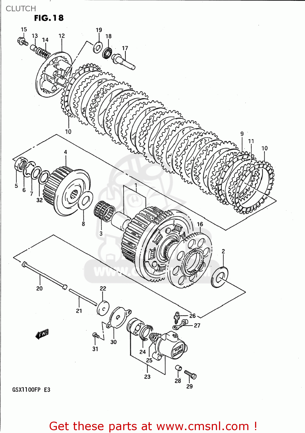CLUTCH GSX1100F 1988 (J) USA (E03)