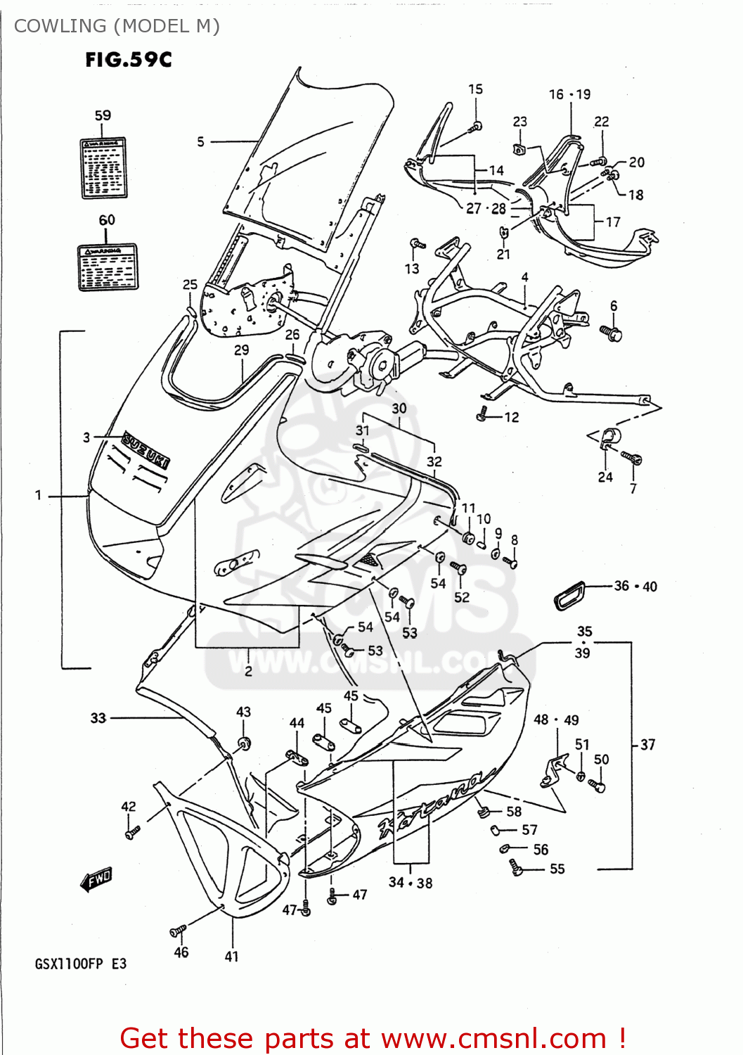 COWLING (MODEL M) GSX1100F 1988 (J) USA (E03)