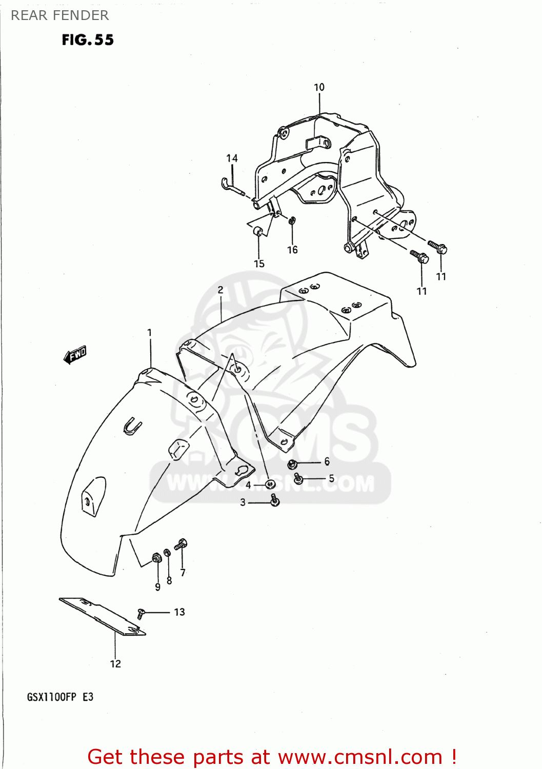 REAR FENDER GSX1100F 1988 (J) USA (E03)