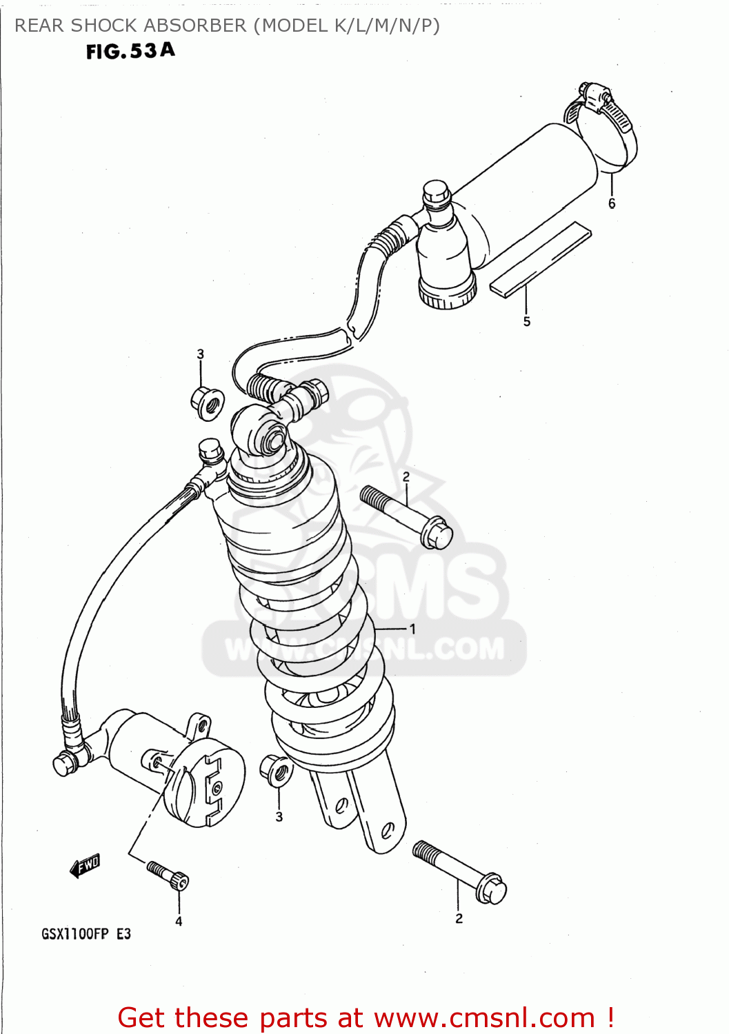 REAR SHOCK ABSORBER (MODEL K/L/M/N/P) GSX1100F 1988 (J) USA (E03)