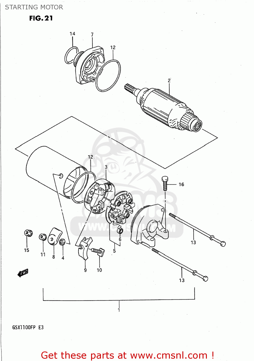 STARTING MOTOR GSX1100F 1988 (J) USA (E03)