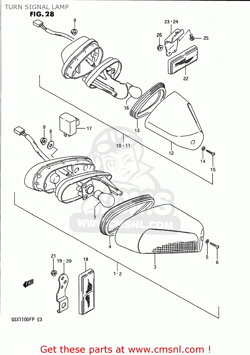 TURN SIGNAL LAMP GSX1100F 1988 (J) USA (E03)