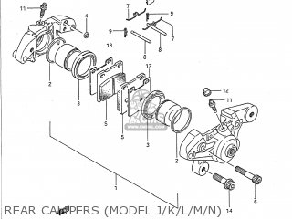 REAR CALIPERS (MODEL J/K/L/M/N) - GSX1100F 1988 (J) USA (E03)