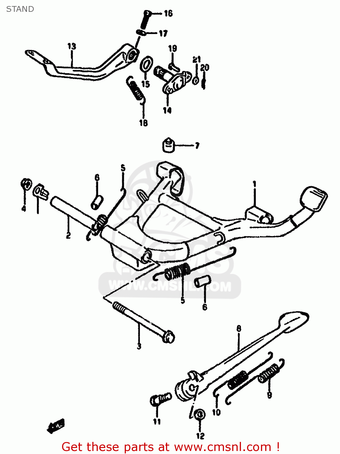 STAND GSX1100F 1989 (K) (E01 E02 E04 E15 16 17 18 21 22 24 25 34 39 53