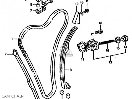 CAM CHAIN - GSX1100F 1989 (K) (E01 E02 E04 E15 16 17 18 21 22 24 25 34 39 53