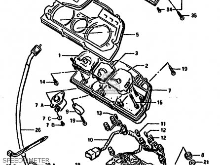 SPEEDOMETER - GSX1100F 1989 (K) (E01 E02 E04 E15 16 17 18 21 22 24 25 34 39 53
