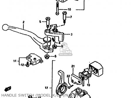 HANDLE SWITCH (MODEL K/L/M/N/P/R) - GSX1100F 1989 (K) (E01 E02 E04 E15 16 17 18 21 22 24 25 34 39 53