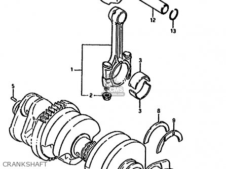 CRANKSHAFT - GSX1100F 1989 (K) (E01 E02 E04 E15 16 17 18 21 22 24 25 34 39 53