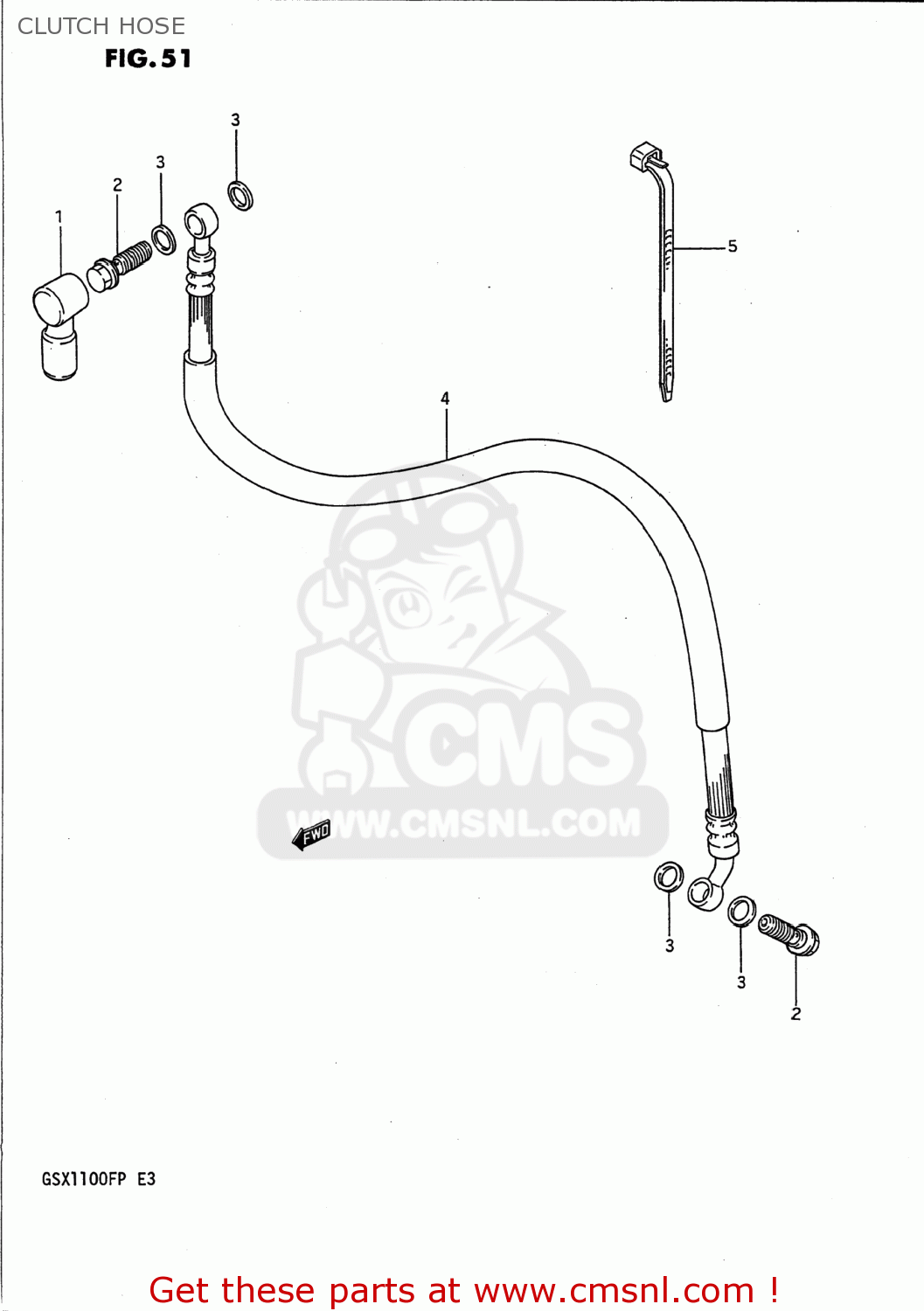 CLUTCH HOSE GSX1100F 1989 (K) USA (E03)