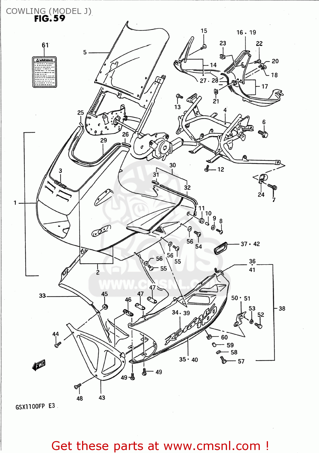 COWLING (MODEL J) GSX1100F 1989 (K) USA (E03)