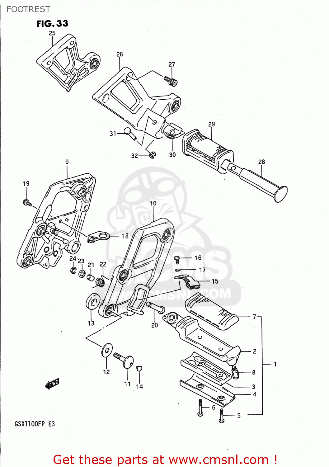 FOOTREST GSX1100F 1989 (K) USA (E03)