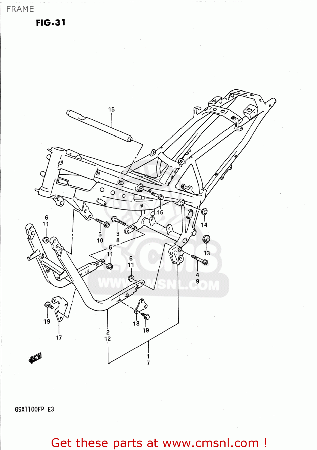FRAME GSX1100F 1989 (K) USA (E03)