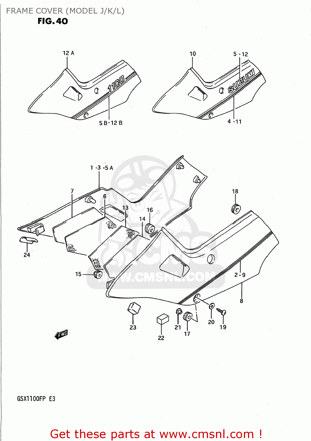 FRAME COVER (MODEL J/K/L) GSX1100F 1989 (K) USA (E03)