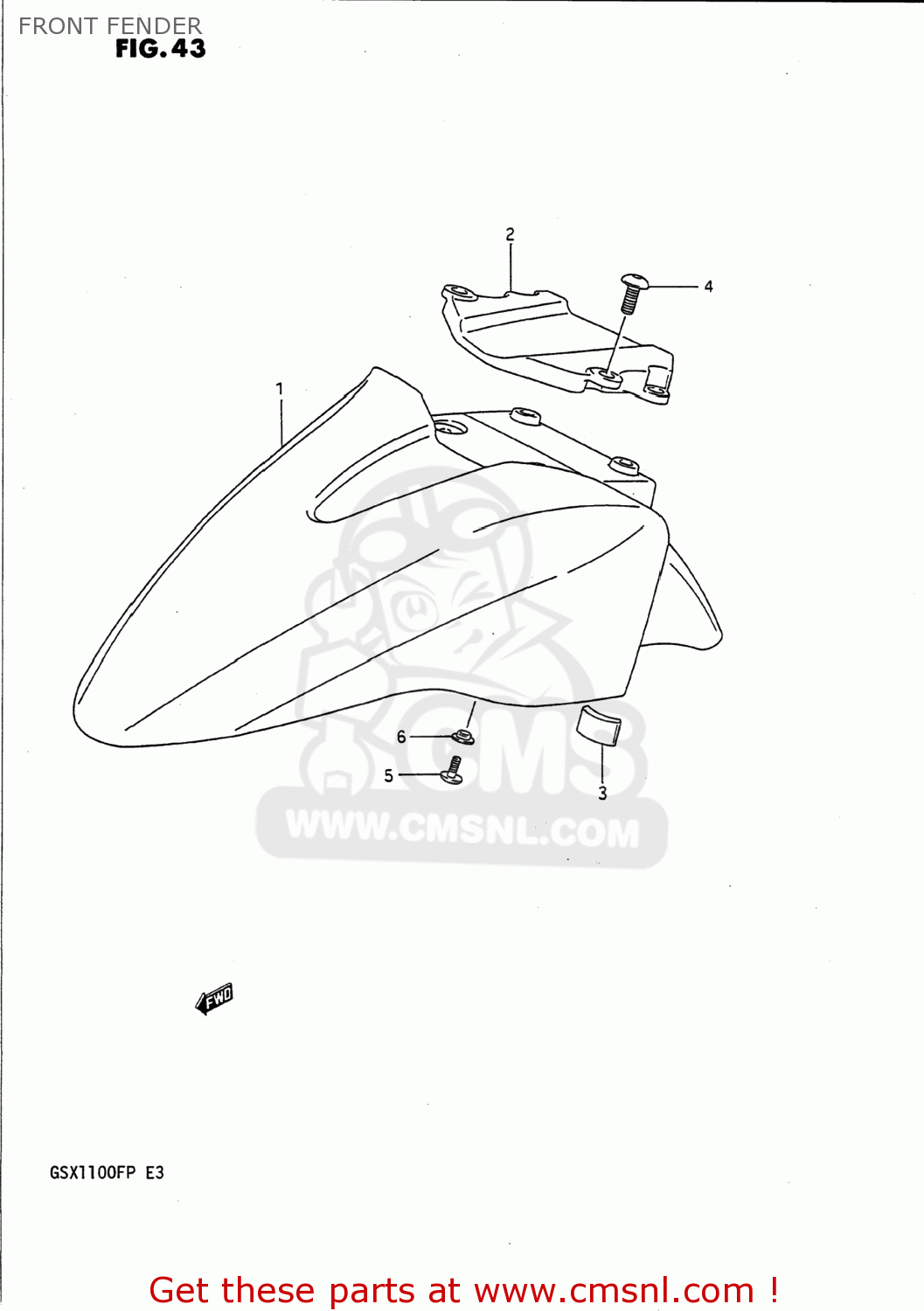 FRONT FENDER GSX1100F 1989 (K) USA (E03)