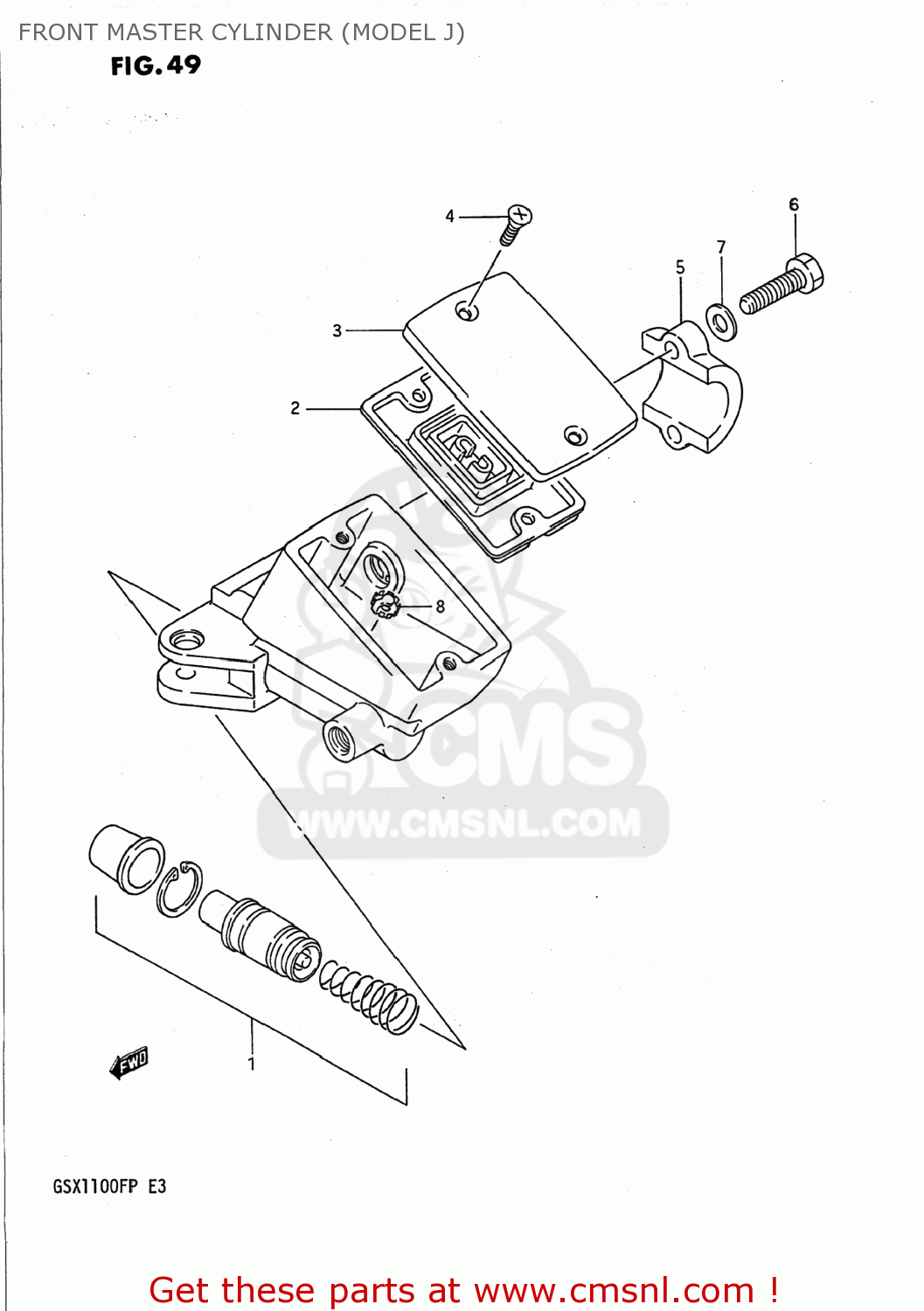 FRONT MASTER CYLINDER (MODEL J) GSX1100F 1989 (K) USA (E03)