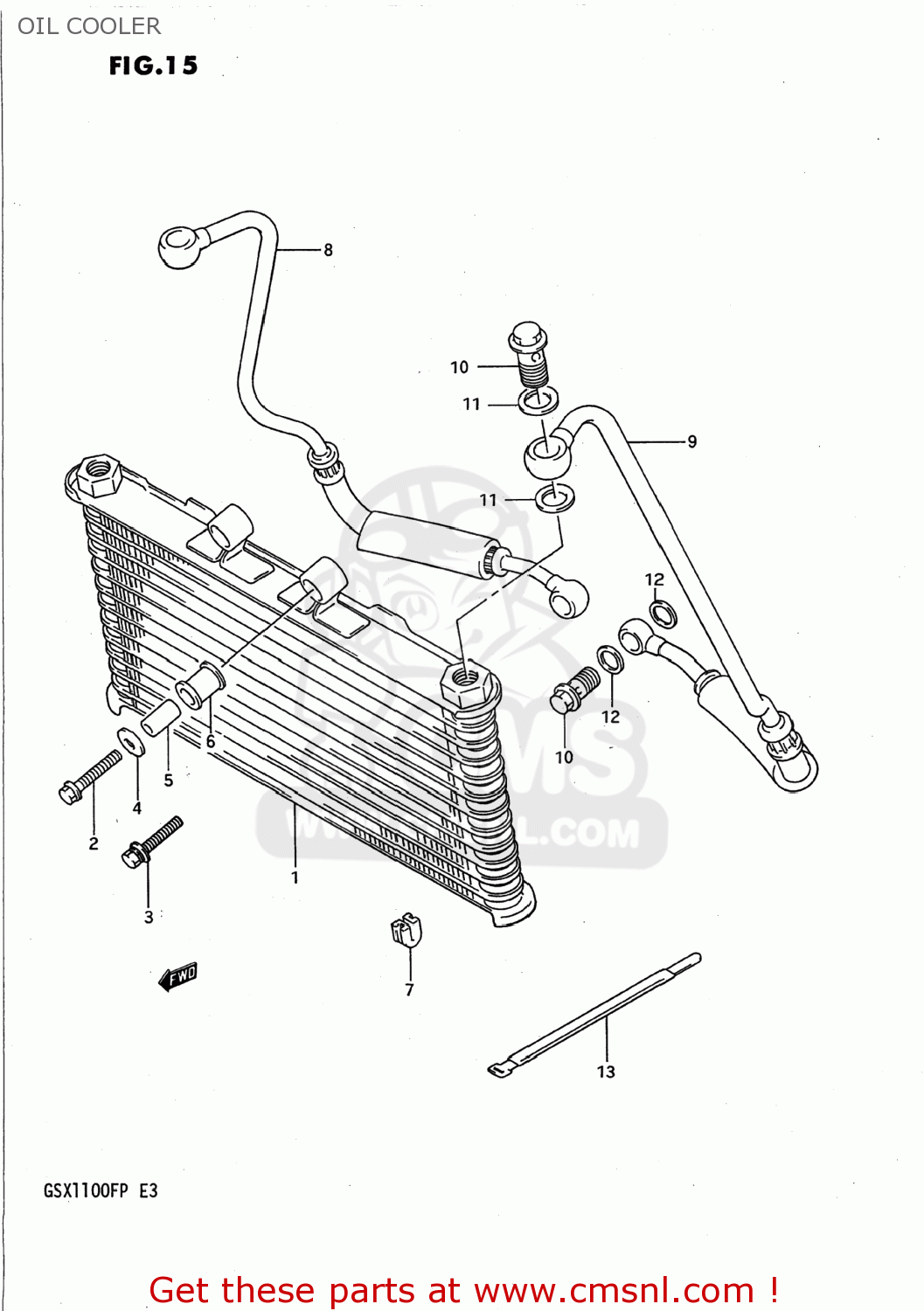 OIL COOLER GSX1100F 1989 (K) USA (E03)