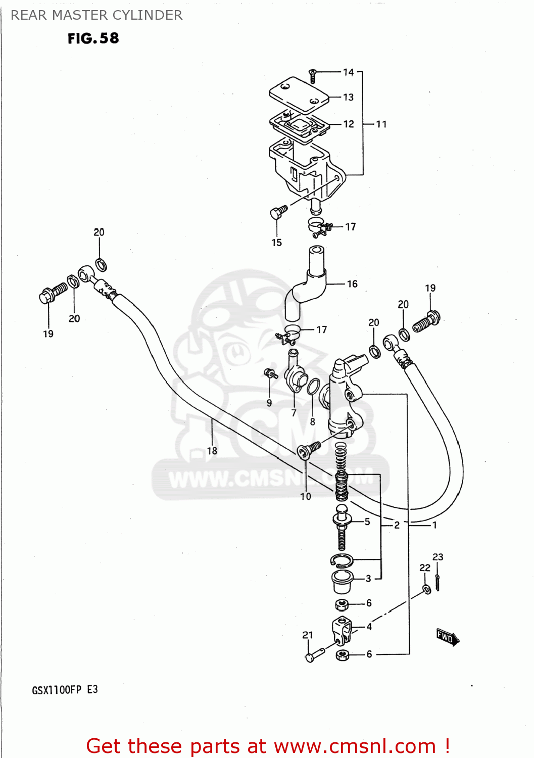 REAR MASTER CYLINDER GSX1100F 1989 (K) USA (E03)