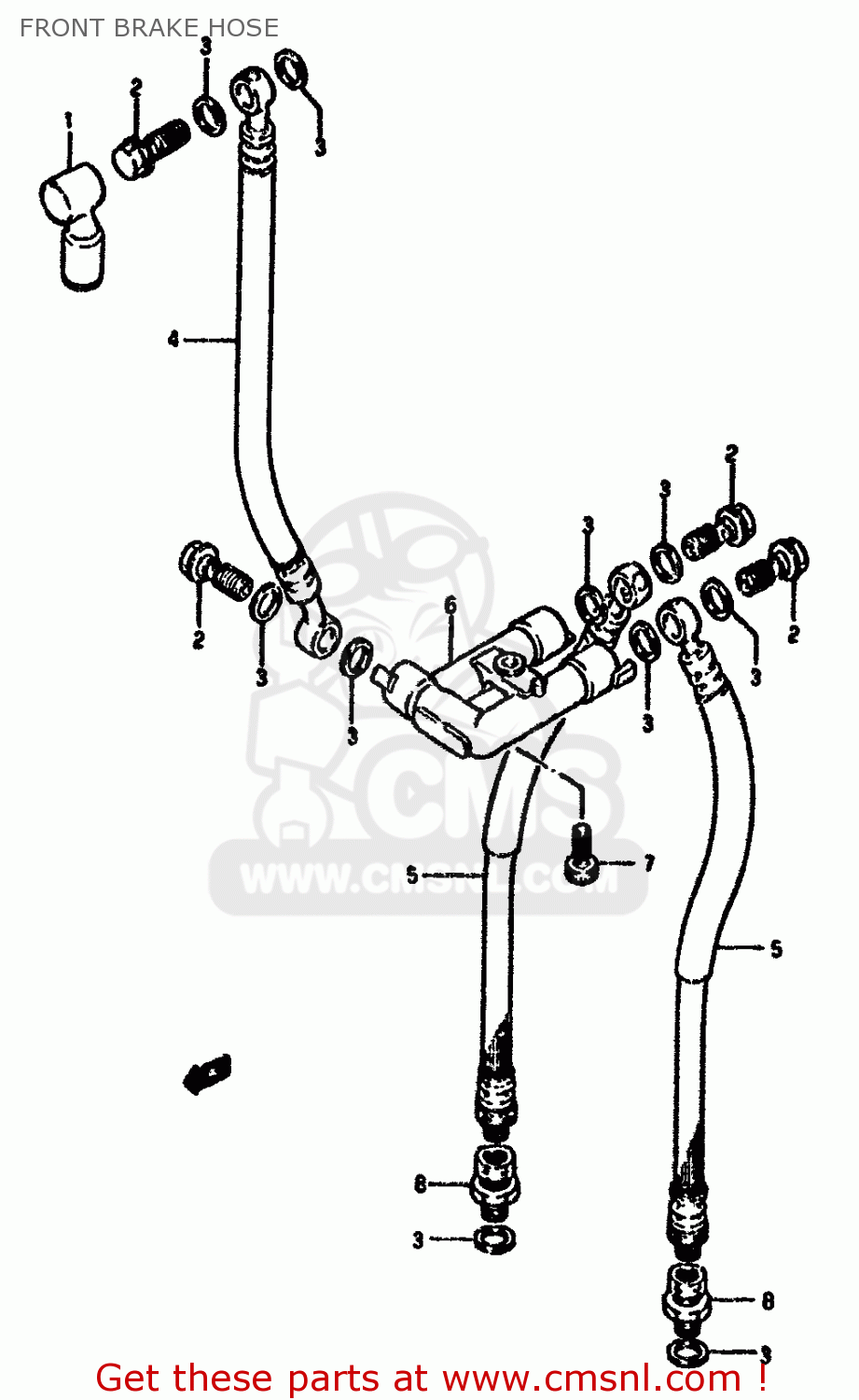 FRONT BRAKE HOSE GSX1100F 1990 (L) (E01 E02 E04 15 16 17 18 21 22 24 25 34 39 53)