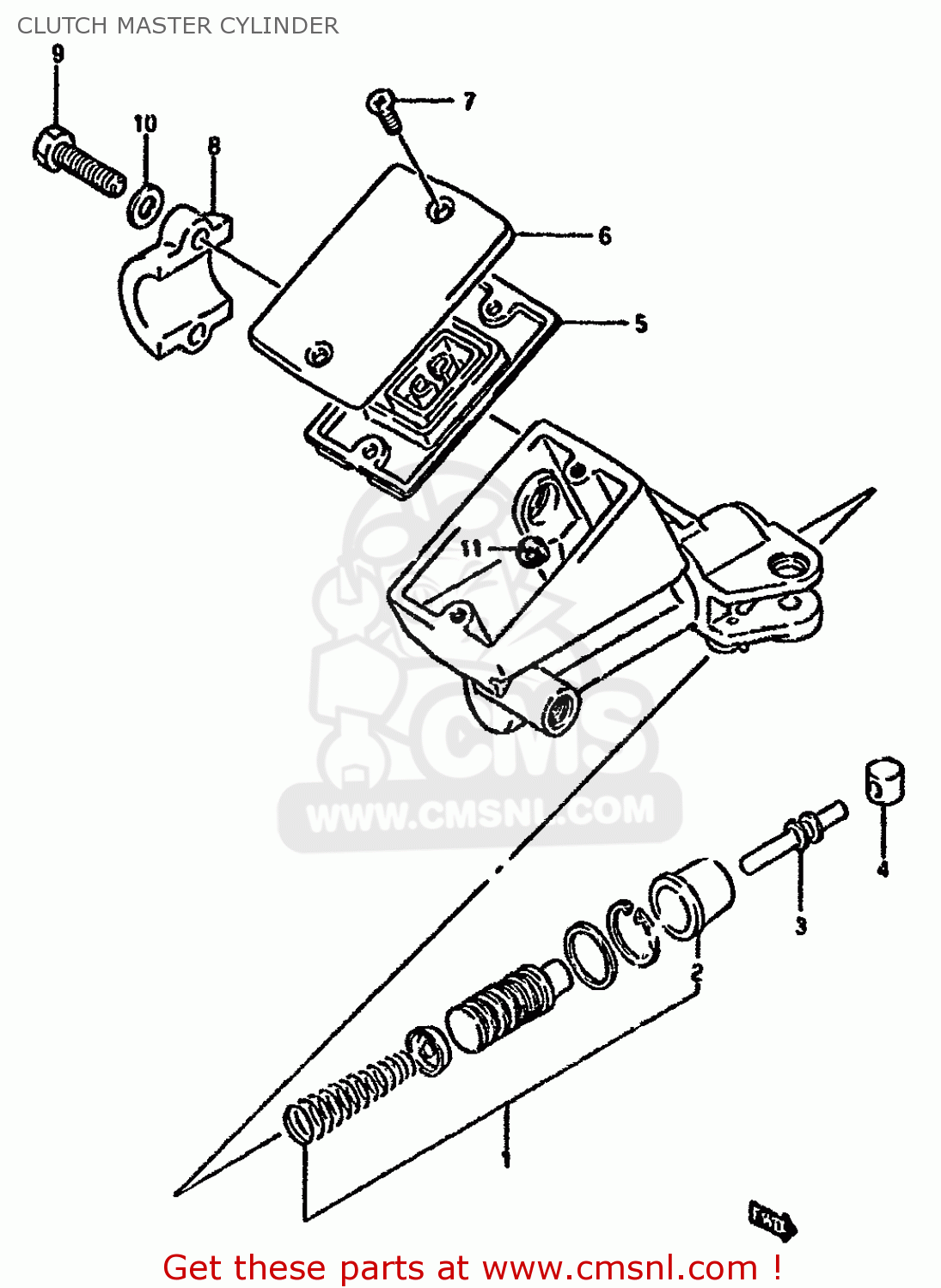 CLUTCH MASTER CYLINDER GSX1100F 1990 (L) (E01 E02 E04 15 16 17 18 21 22 24 25 34 39 53)