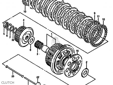CLUTCH - GSX1100F 1990 (L) (E01 E02 E04 15 16 17 18 21 22 24 25 34 39 53)
