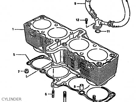 CYLINDER - GSX1100F 1990 (L) (E01 E02 E04 15 16 17 18 21 22 24 25 34 39 53)