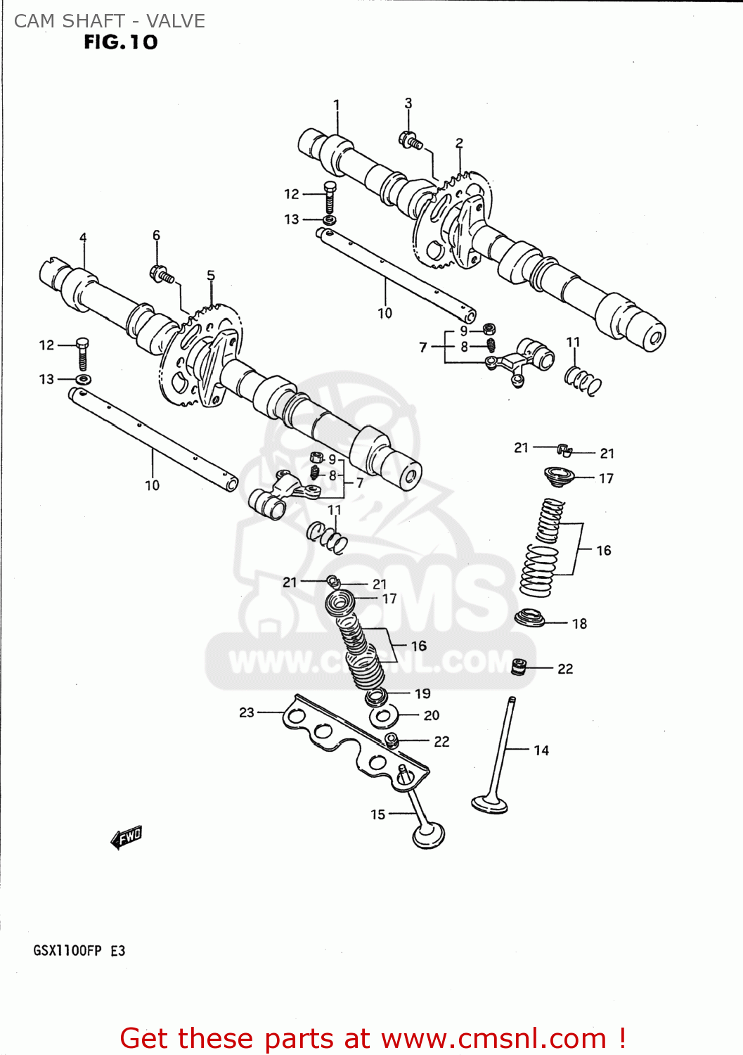 CAM SHAFT - VALVE GSX1100F 1990 (L) USA (E03)