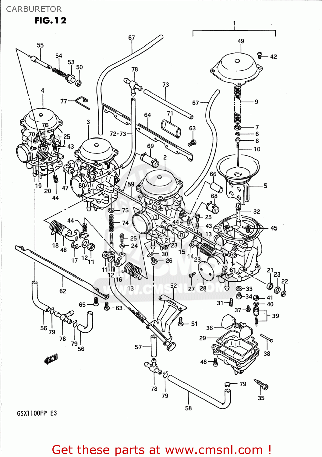 CARBURETOR GSX1100F 1990 (L) USA (E03)