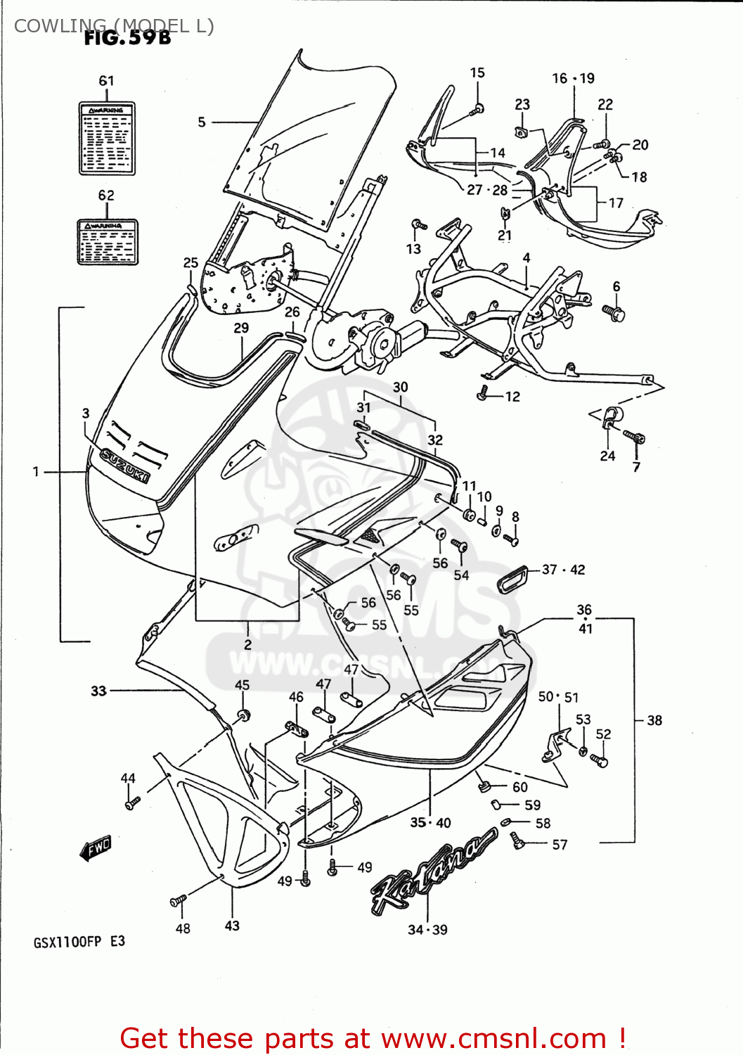 COWLING (MODEL L) GSX1100F 1990 (L) USA (E03)