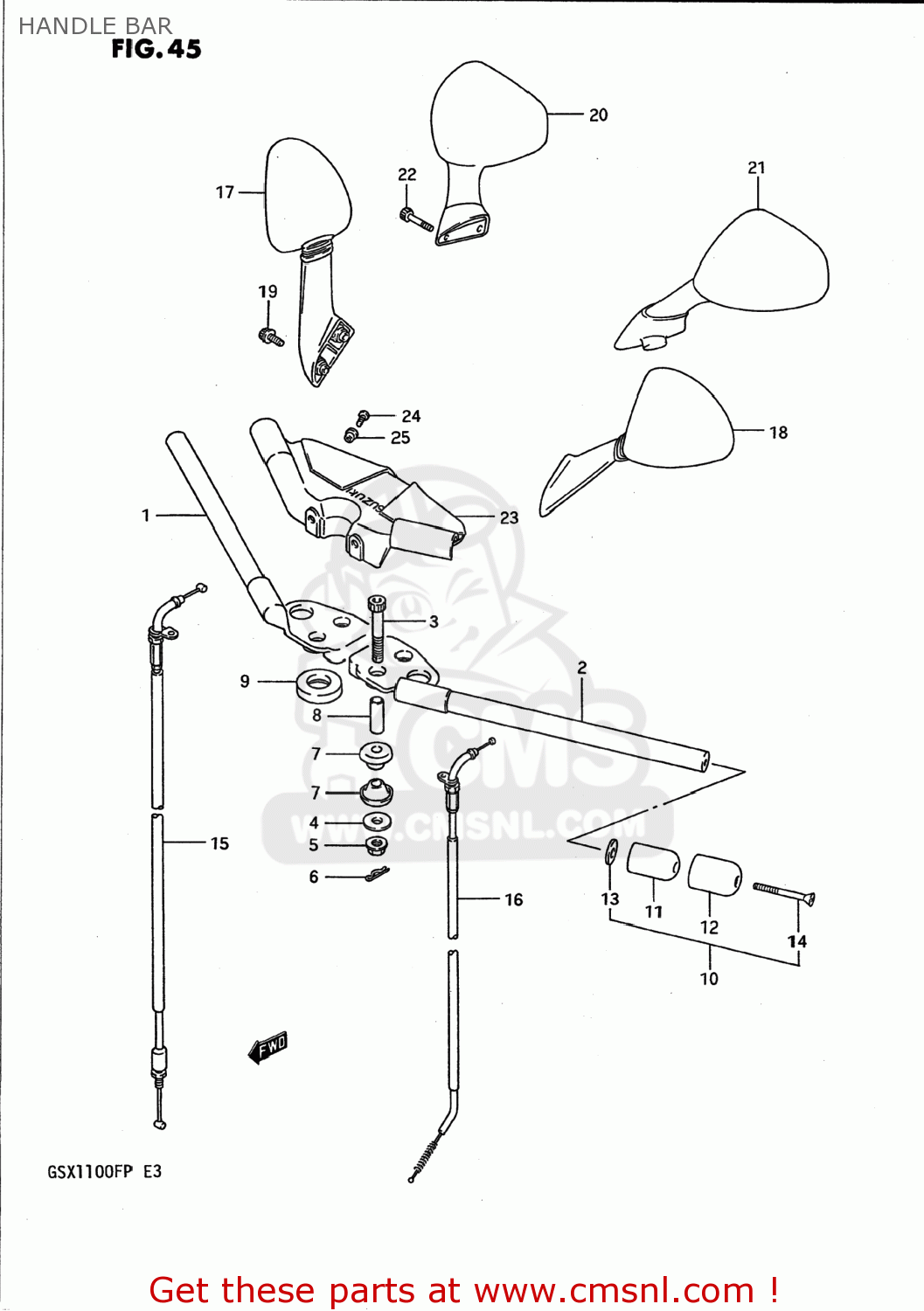 HANDLE BAR GSX1100F 1990 (L) USA (E03)