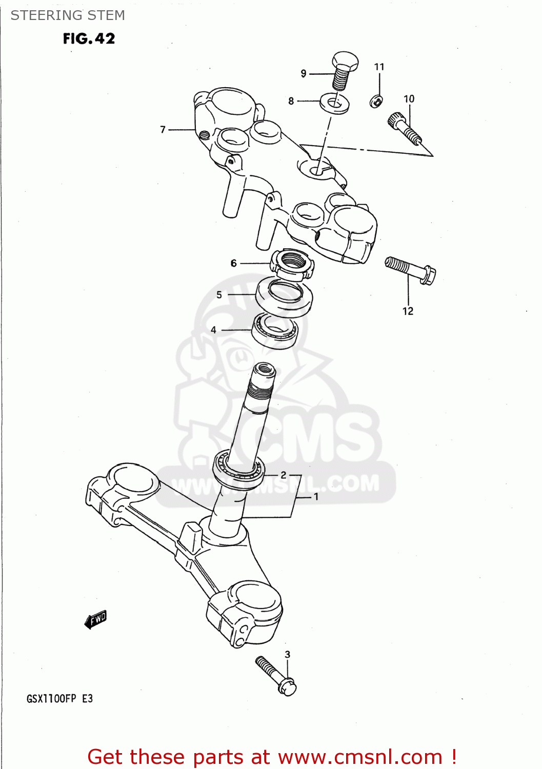 STEERING STEM GSX1100F 1990 (L) USA (E03)