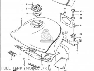 FUEL TANK (MODEL J/K) - GSX1100F 1990 (L) USA (E03)