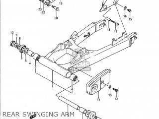 REAR SWINGING ARM - GSX1100F 1990 (L) USA (E03)