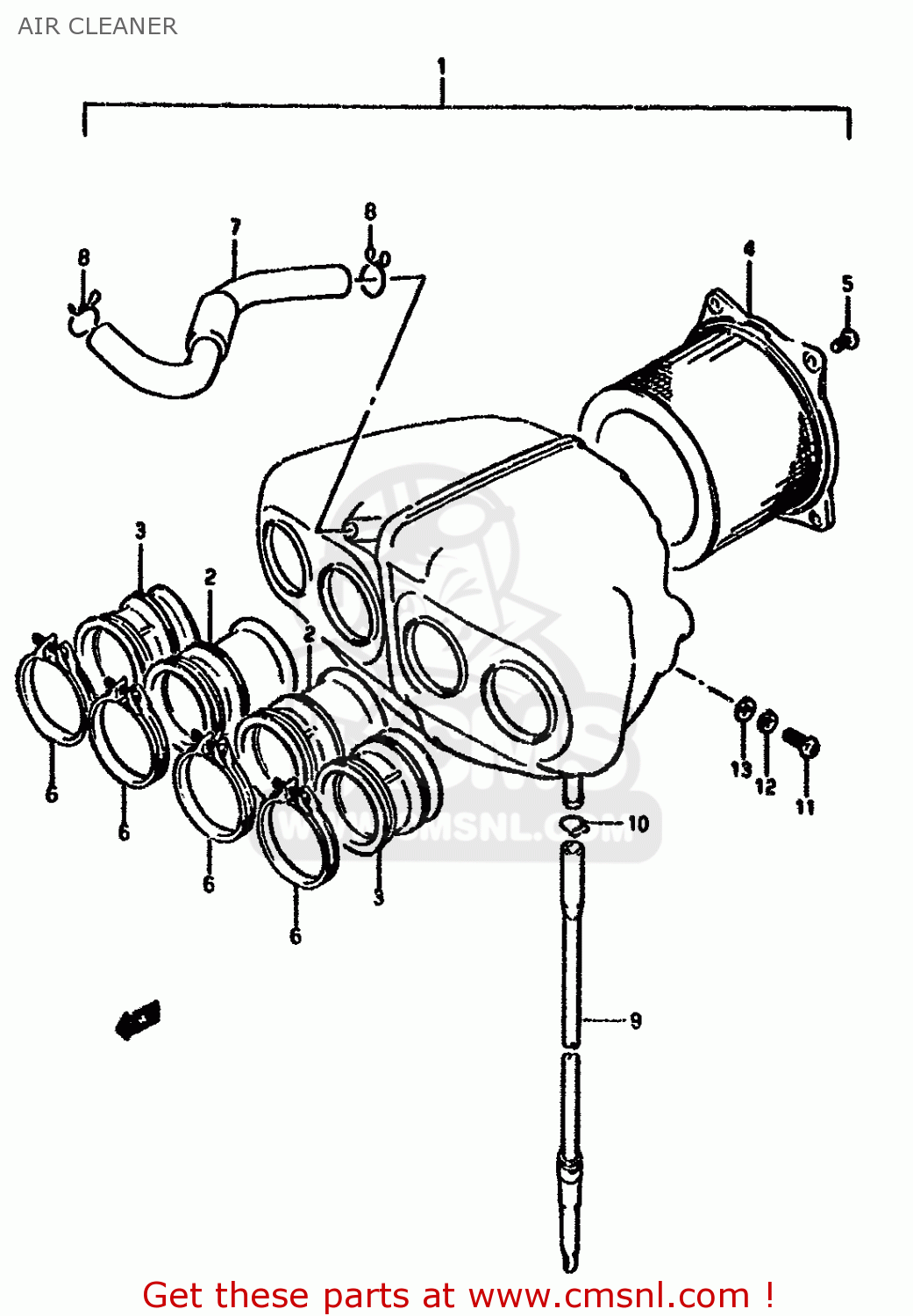 AIR CLEANER GSX1100F 1991 (M) (E01 E02 E04 15 16 17 18 21 22 24 25 34 39 53)