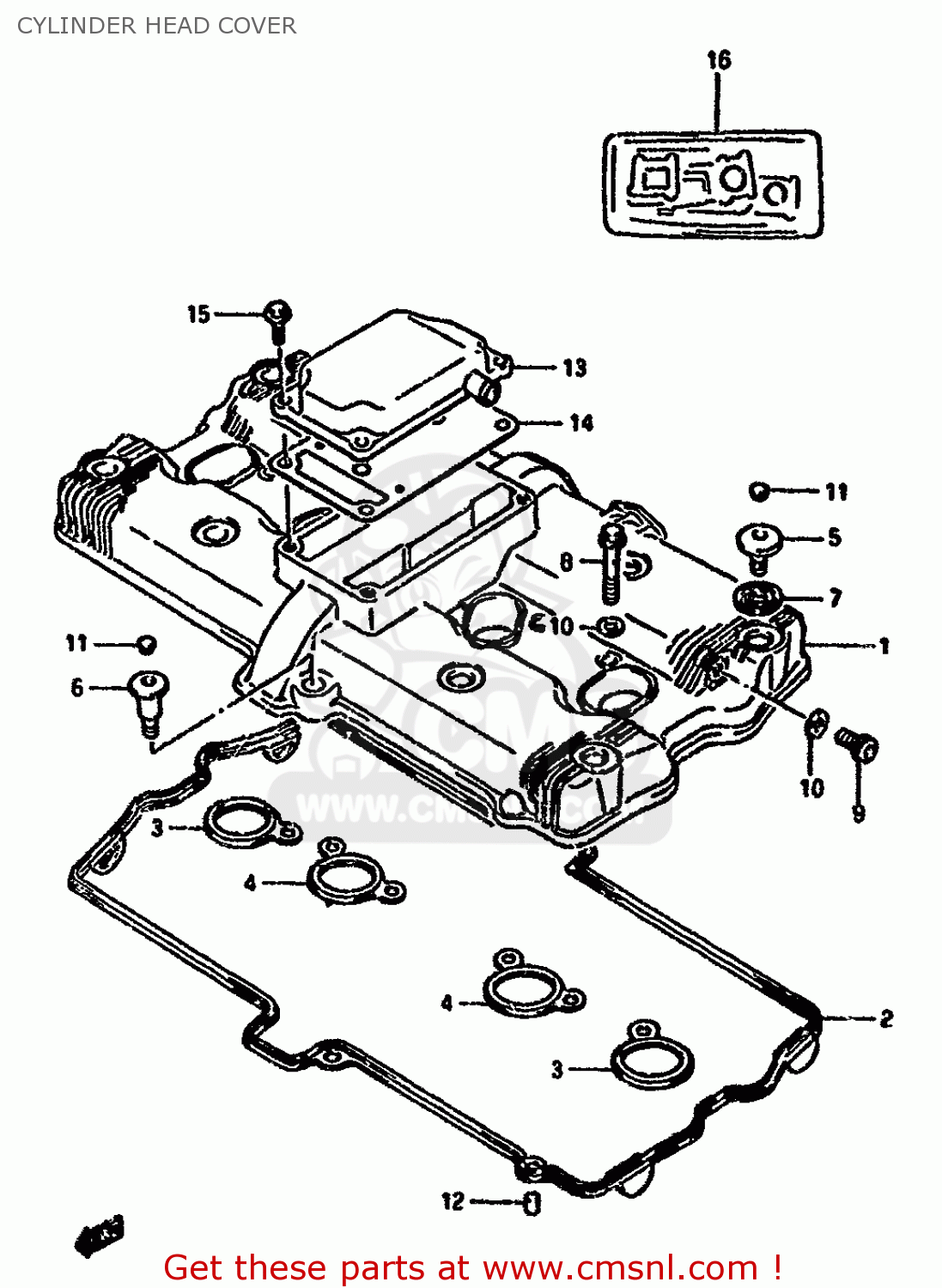 CYLINDER HEAD COVER GSX1100F 1991 (M) (E01 E02 E04 15 16 17 18 21 22 24 25 34 39 53)