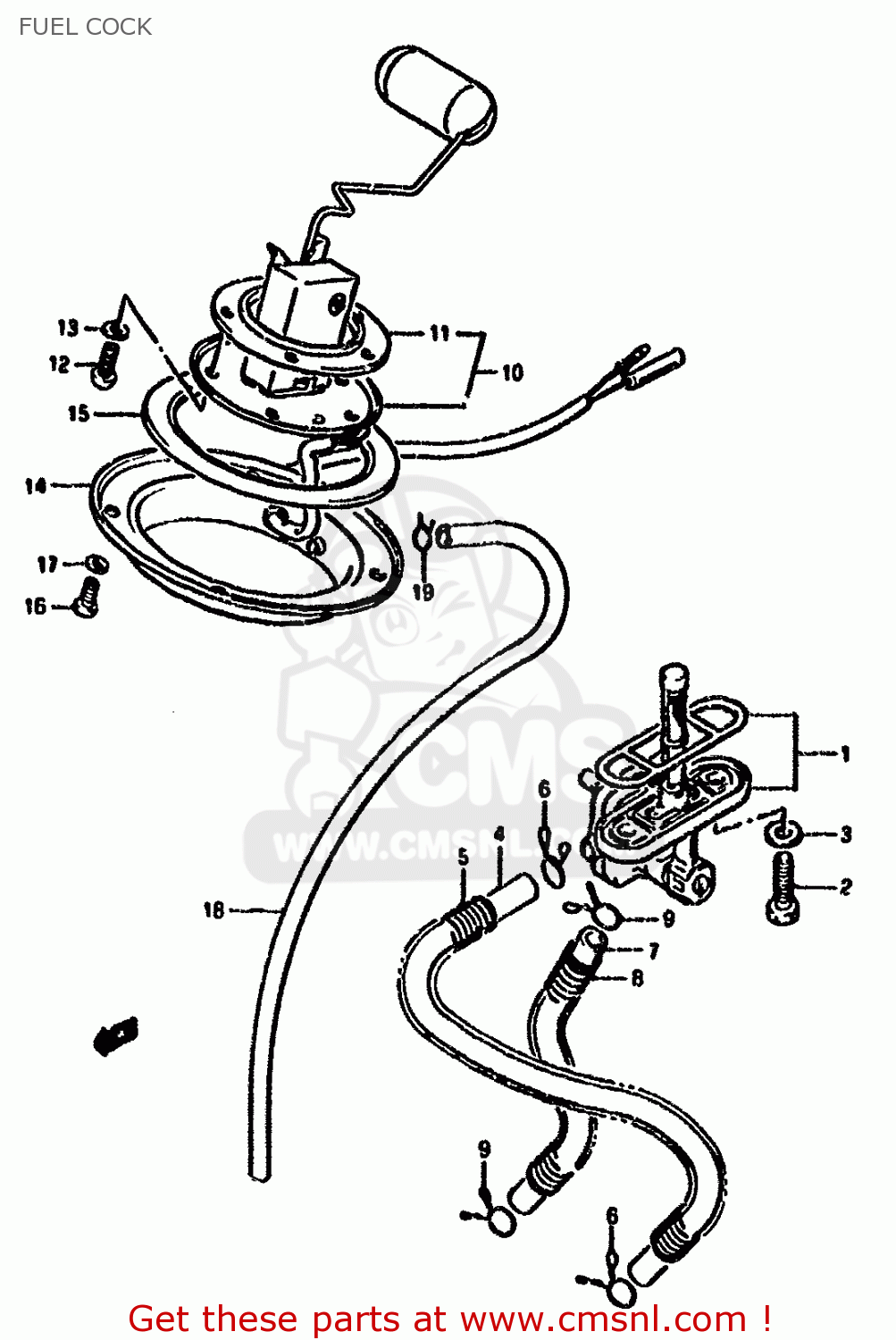 FUEL COCK GSX1100F 1991 (M) (E01 E02 E04 15 16 17 18 21 22 24 25 34 39 53)