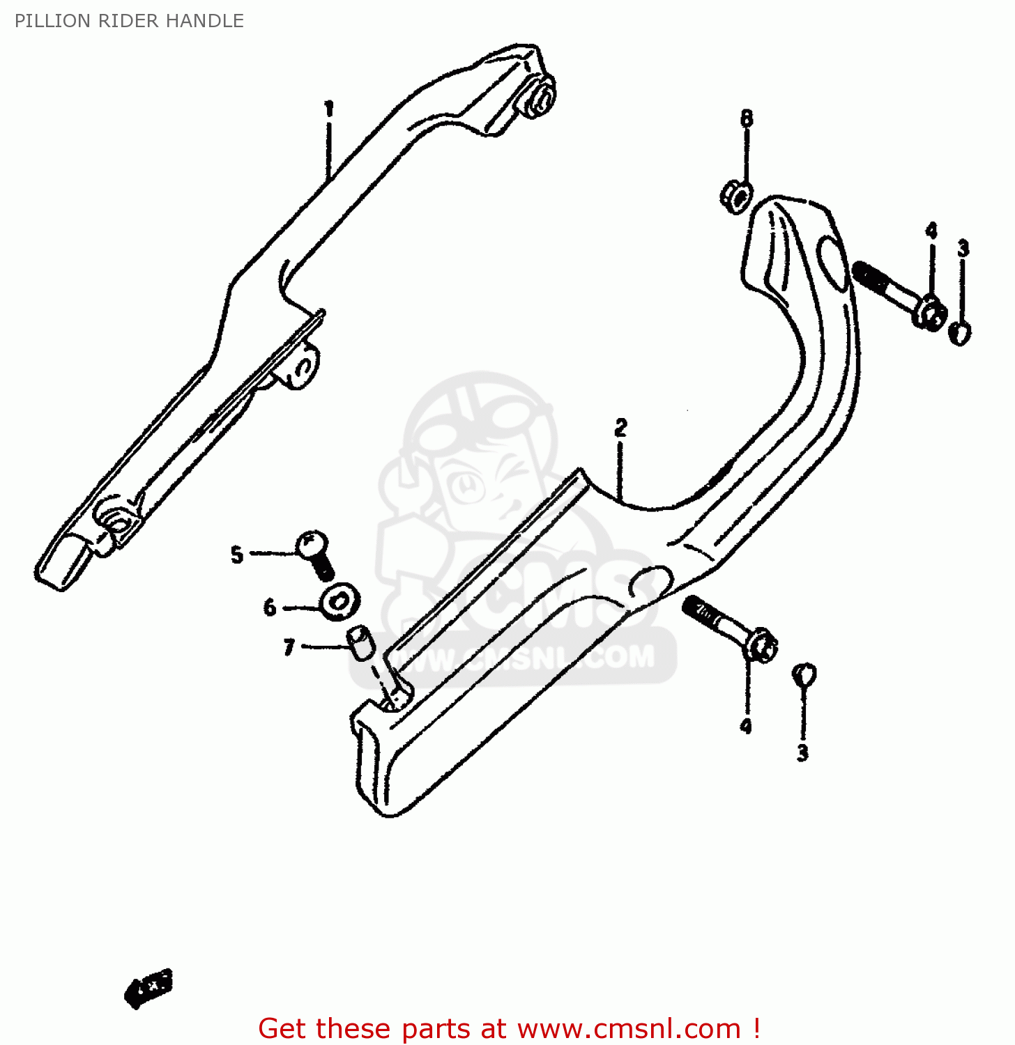 PILLION RIDER HANDLE GSX1100F 1991 (M) (E01 E02 E04 15 16 17 18 21 22 24 25 34 39 53)