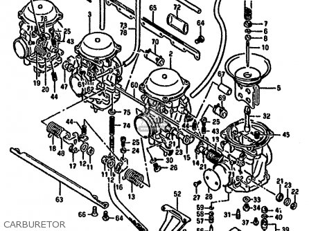 CARBURETOR - GSX1100F 1991 (M) (E01 E02 E04 15 16 17 18 21 22 24 25 34 39 53)