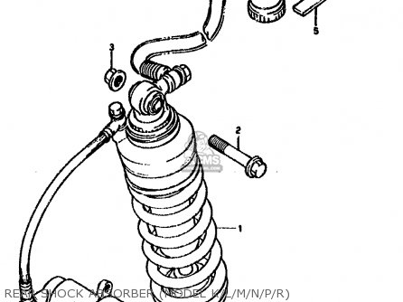 REAR SHOCK ABSORBER (MODEL K/L/M/N/P/R) - GSX1100F 1991 (M) (E01 E02 E04 15 16 17 18 21 22 24 25 34 39 53)