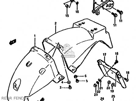 REAR FENDER - GSX1100F 1991 (M) (E01 E02 E04 15 16 17 18 21 22 24 25 34 39 53)